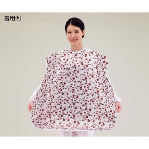 食事用エプロン　花ピンク　２５００　●ご注文は２個から