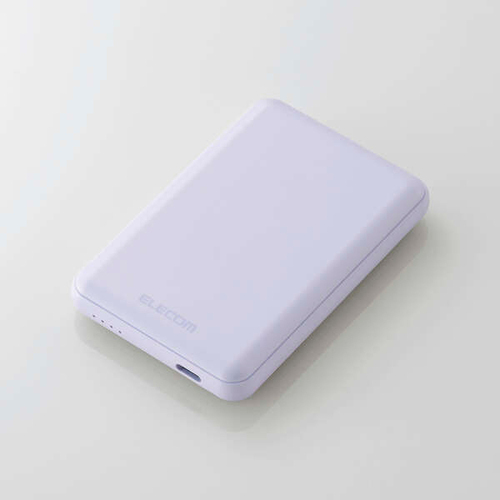 モバイルバッテリー／リチウムイオン電池／１５Ｗ／５０００ｍＡｈ／ＵＳＢ　Ｔｙｐｅ－Ｃ入出力&times;１／パープル　■お取り寄せ品