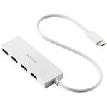ＵＳＢ　ＨＵＢ／ＵＳＢ－Ｃ／ＵＳＢ５Ｇｂｐｓ／バスパワー／４ポート／３０ｃｍ／ホワイト　■２営業日内届