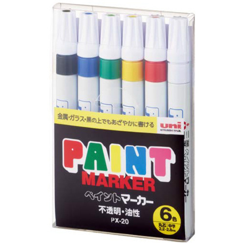 油性マーカー　ペイントマーカー　中字６色セット