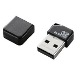 ＵＳＢ２．０メモリ　小型　キャップ付　３２ＧＢ　黒