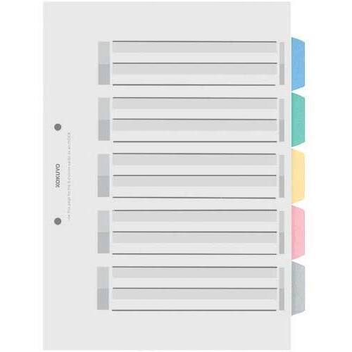 カラー仕切カードＰＰ　Ａ４縦　５山　５組