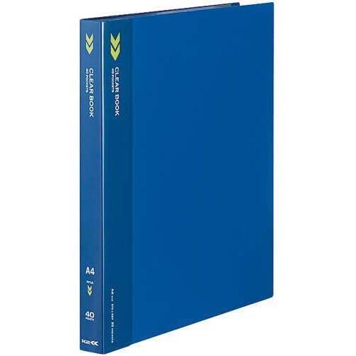 クリヤーブックＫ２　固定式Ａ４縦４０Ｐ青１０冊