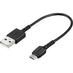 ＵＳＢ　ｍｉｃｒｏＢケーブル　スリム　０．１ｍ　ブラック　■お取り寄せ品