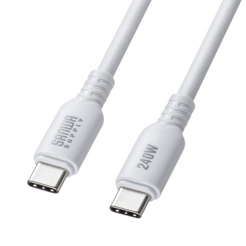 ＵＳＢ２．０　Ｔｙｐｅ－Ｃ　シリコンケーブル（ＰＤ２４０Ｗ・２ｍ・ホワイト）　■お取り寄せ品