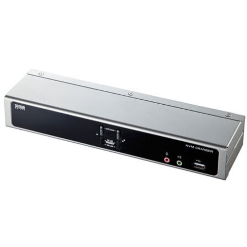 デュアルリンクＤＶＩ対応パソコン自動切替器（２：１）　ＳＷ－ＫＶＭ２ＨＤＣＮ２　■お取り寄せ品