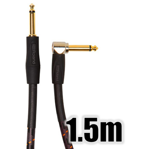 楽器用ケーブル／２４Ｋ金メッキ／１．５ｍ／ＴＳフォン－ＴＳフォン／片Ｌ字型　ＲＩＣ－Ｇ５Ａ　■お取り寄せ品