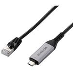 ＵＳＢ　Ｔｙｐｅ－Ｃ　－　ＬＡＮ変換ケーブル／ＣＡＴ６／ＭＡＣアドレスチェンジャー／３．０ｍ／ブラック　■お取り寄せ品