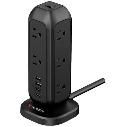 タワー型充電タップ　１１ｘＡＣ／２ｘＵＳＢ－Ｃ／２ｘＵＳＢ－Ａ　ブラック　ＴＴ１５ＫＶ１　■お取り寄せ品