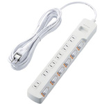 省エネタップ　無灯個別　雷ガード　６個口　５ｍ