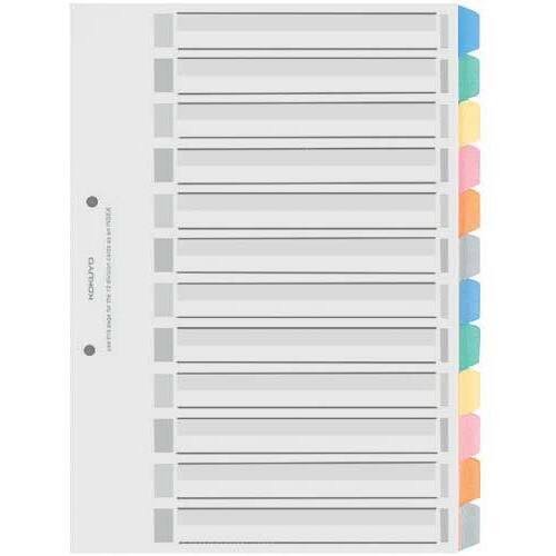 カラー仕切カードＰＰ　Ａ４縦　１２山　１組