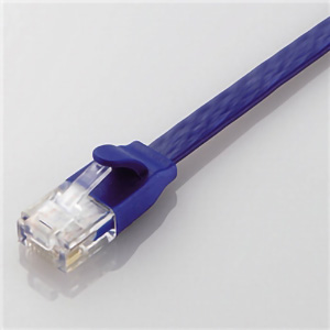 ＣＡＴ６Ａ準拠　ＧｉｇａｂｉｔフラットＬＡＮケーブル　５ｍ（ブルーメタリック）　■お取り寄せ品