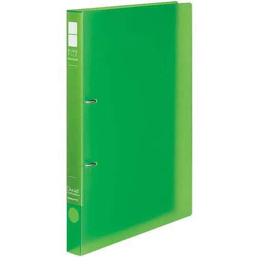 リングファイル　スリムスタイル　透明淡緑　Ａ４　縦　背幅２７ｍｍ１０冊