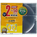 Ｂｌｕ－ｒａｙ／ＤＶＤ／ＣＤスリムプラケース　２枚収納　５０枚入　クリア　■お取り寄せ品