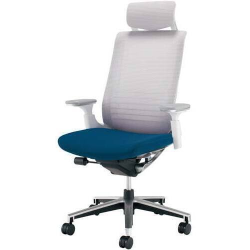 インスパイン　ヘッド付　本体白可動肘　青　軟床用　【組立サービス付】