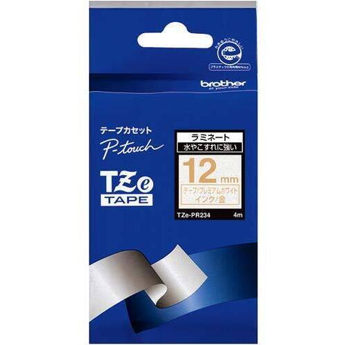 ピータッチＴＺｅテープラメ入り白　金文字１２ｍｍ幅