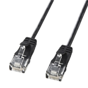 カテゴリ６準拠極細ＬＡＮケーブル（１ｍ・ブラック）　ＫＢ－ＳＬ６－０１ＢＫ　■お取り寄せ品