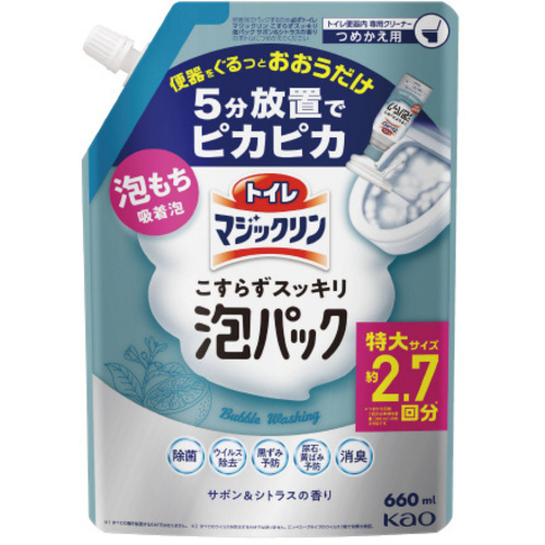 トイレマジックリン　こすらずスッキリ泡パック　シトラスサボンの香り　詰替　６６０ｍｌ&times;５