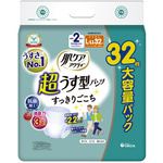 肌ケアアクティ　超うす型パンツ　　ＬーＬＬ　３２枚　２回分吸収