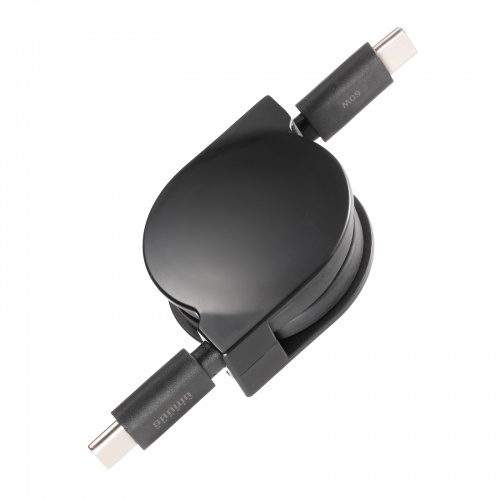ＵＳＢ２．０　Ｔｙｐｅ－Ｃ　巻取りケーブル　ＰＤ６０Ｗ　ブラック　ＫＵ－ＣＣＰ６０Ｍ０８ＢＫ　■お取り寄せ品