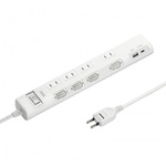 節電タップ（２Ｐ・４個口・１ｍ・ホワイト）　ＴＡＰ－Ｂ１０７ＵＣ－１Ｗ　■お取り寄せ品
