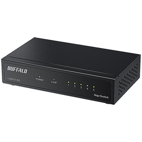 Ｇｉｇａ　５ポート　スイッチングハブ　電源外付け　金属筐体　マグネット付属　ブラック　■２営業日内届