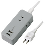 ３個口コンセント　１．５ｍ　ＵＳＢポート付　【お取り寄せ品】７営業日以内届