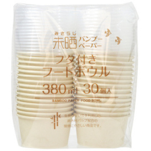 フタ付フードボウル３８０ｍｌ　３０個入　【お取り寄せ品】７営業日以内届