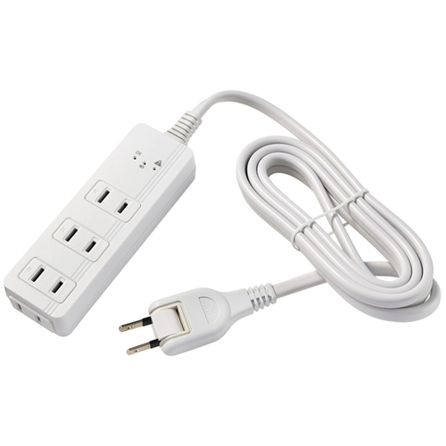 コード付きアラームタップ　４Ｐ　２ｍ　ＷＢ－Ａ４２（Ｗ）　■お取り寄せ品