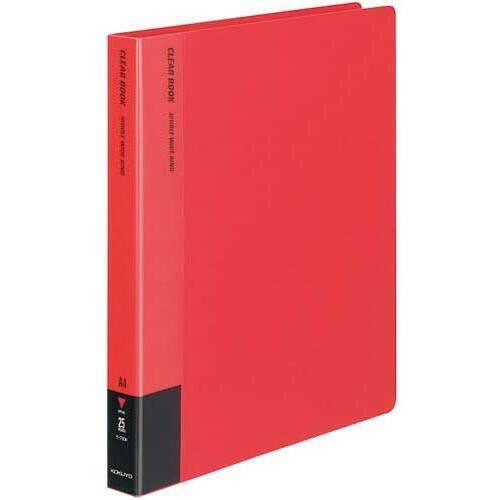 クリヤーブック替紙式　赤　Ａ４縦背幅３３ｍｍ４冊