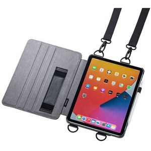 ｉＰａｄ　Ａｉｒ　２０２０　　スタンド機能付きショルダーベルトケース　ＰＤＡ－ＩＰＡＤ１７１２ＢＫ　■お取り寄せ品