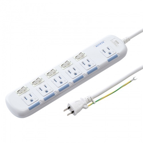 省エネタップ（３Ｐ・６個口・５ｍ）　ＴＡＰ－Ｓ１０Ｎ２－５　■お取り寄せ品