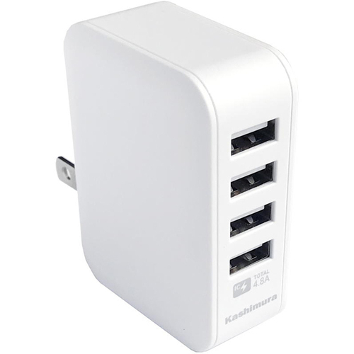 ＡＣ充電器　４．８Ａ　ＵＳＢ４Ｐ　ＩＣ　ＷＨ　ＡＪ－５９８　■お取り寄せ品