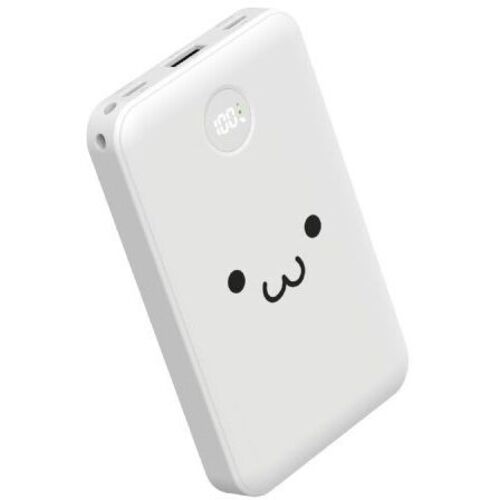 モバイルバッテリー／残量表示／１００００ｍＡｈ／しろちゃん　ＤＥ－Ｃ７６－１００００ＷＦ　■お取り寄せ品