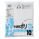 Ｆ－９４　半透明ポリ　９０Ｌ　２００枚　【お取り寄せ品】８営業日以内届