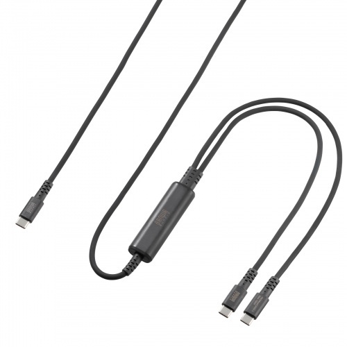 ＵＳＢ２．０Ｔｙｐｅ－Ｃケーブル（２台同時充電＋通信・ＰＤ１００Ｗ）　ＫＵ－ＣＣＰ１００Ｄ１２ＢＫ　■お取り寄せ品