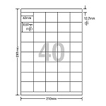 ＯＡマルチタック　Ａ４　４０面　上下余白　Ｗ４２㎜×Ｈ３３．８７㎜