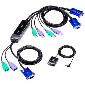 サンワサプライ パソコン自動切替器(4:1) SW-KVM4LUN2 シルバー SW-KVM4LUN2パソコン自動切替器（4:1）1組のUSBキーボード・USB