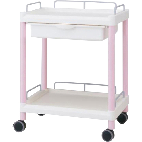 モバイルイージーカート（ガード枠付き）　引出しあり　２段　６５１&times;４４７&times;８１０　ＭＥ２１ＥＨ　７－１２７５－０６