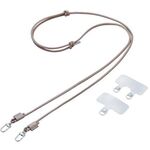 スマホショルダーストラップ／ホールシート付／丸紐４ｍｍ／グレージュ　Ｐ－ＳＴＳＤＨ２ＬＲ０４ＧＹ　■お取り寄せ品