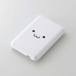 モバイルバッテリー／１５Ｗ／５０００ｍＡｈ／しろちゃん　ＤＥ－Ｃ４８－５０００ＷＦ　■お取り寄せ品