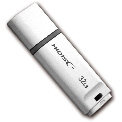 【データ復旧サービス付】ＨＩＤＩＳＣ　ＵＳＢ２．０　フラッシュドライブ　３２ＧＢ　白　キャップ式　■お取り寄せ品