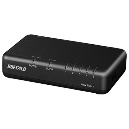 Ｇｉｇａ５ポート　スイッチングハブ　電源外付け　プラスチック筐体　マグネット付属　ブラック　■２営業日内届