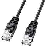 カテゴリ６極細ＬＡＮケーブル（０．５ｍ・ブラック）　ＬＡ－ＳＬ６－００５ＢＫ　■お取り寄せ品