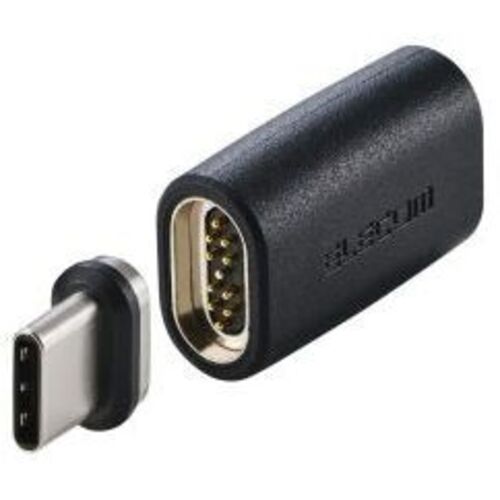 ＵＳＢ　Ｔｙｐｅ－Ｃアダプタ／着脱式マグネット／ストレート／最大１００Ｗ／ブレーカー搭載／ブラック　■お取り寄せ品