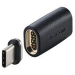 ＵＳＢ　Ｔｙｐｅ－Ｃアダプタ／着脱式マグネット／ストレート／最大１００Ｗ／ブレーカー搭載／ブラック　■お取り寄せ品