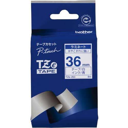 ピータッチＴＺｅテープ　白　青文字　３６ｍｍ幅【お取り寄せ品】６営業日以内届