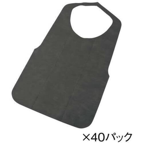 不織布エプロン　黒　３０枚入&times;４０