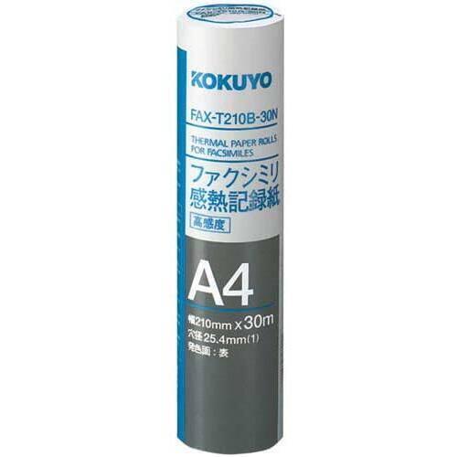 ＦＡＸ感熱記録紙Ａ４　３０ｍ　芯２５．４ｍｍ　６本