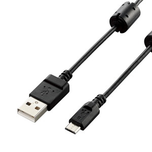 デジカメ用ＵＳＢケーブル／ｍｉｃｒｏＢ／フェライトコア／０．５ｍ／ブラック　■お取り寄せ品